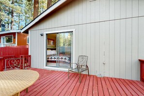 Terrace/patio - Dog-Friendly Getaway | Deck, Sauna, Grill, Foosball, Parks & Trails (South Lake Tahoe)