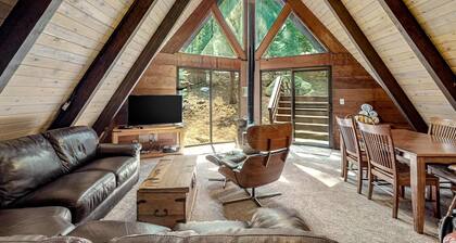 Quiet A-frame cabin near town with forest views & WiFi - dog-friendly