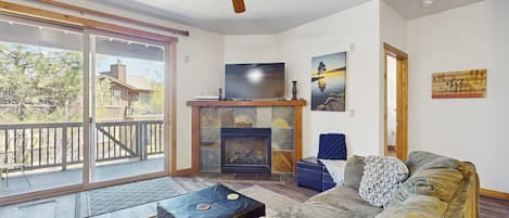 TV, fireplace, DVD player, offices