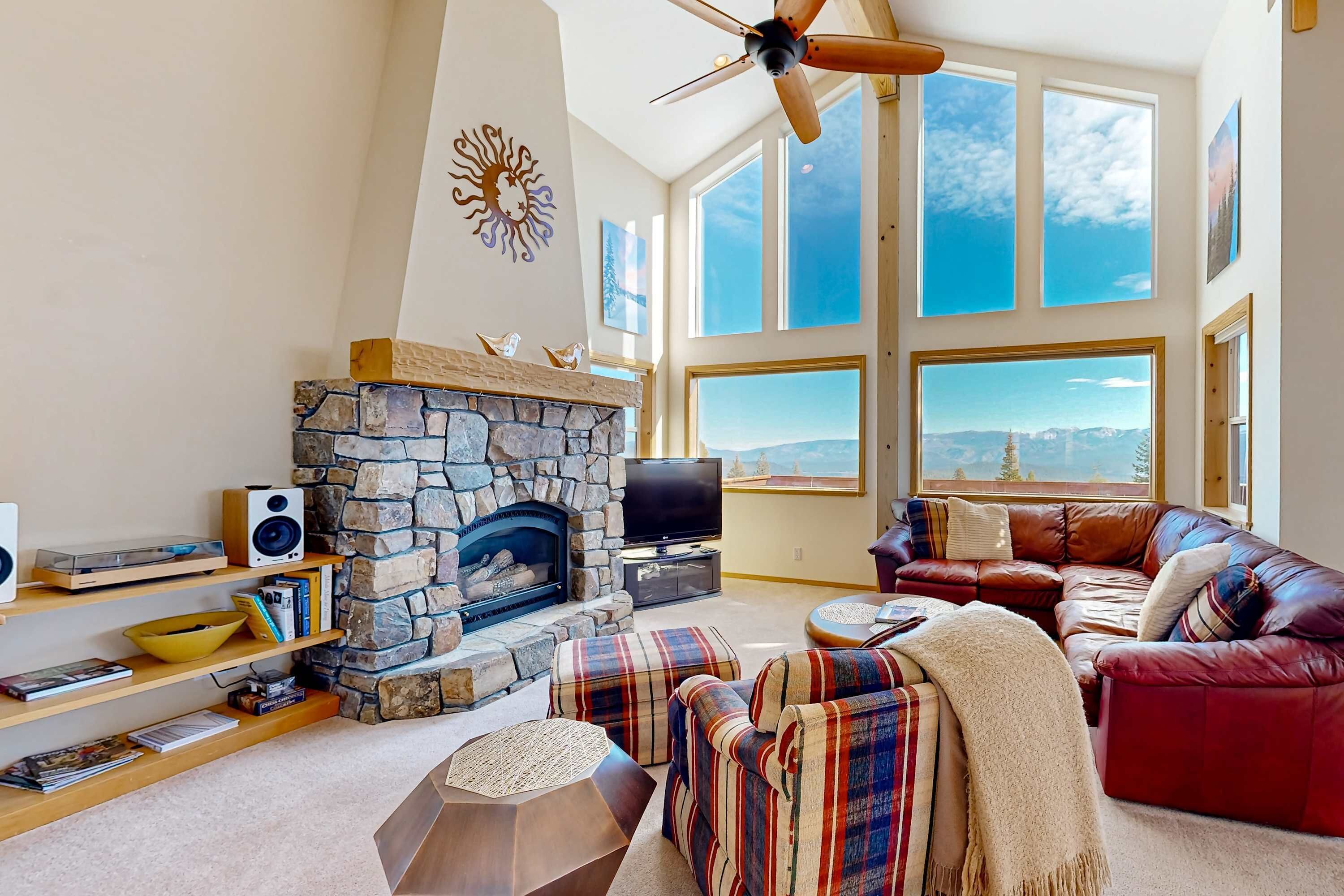 TV, fireplace, video games, DVD player