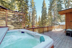 Outdoor spa tub - Welcoming Home with Deck & Private Hot Tub - Dogs OK (Tahoe Vista)