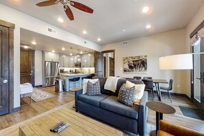 Living area - Stylish Blackstone Retreat | Heated Pool & Hot Tub | Walk to Cabriolet Lift (Park City)