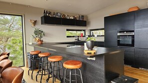 Fridge, microwave, oven, stovetop - Villa with Pool and Sea View on Orust | SE09168 (Varekil)