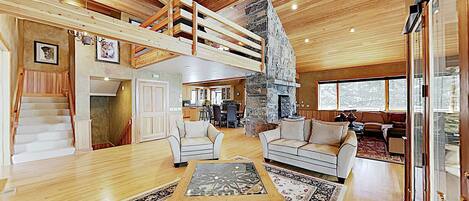 TV, fireplace, DVD player, stereo