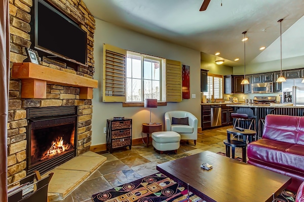 TV, fireplace, offices