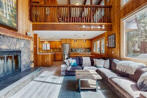TV, fireplace, DVD player, stereo