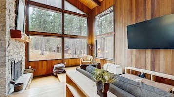 TV, fireplace, offices