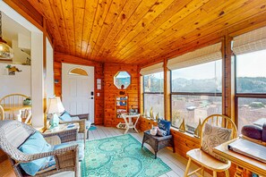 TV, DVD player, offices - Cozy cabin with sunroom, deck, grill and private hot tub (Brookings)