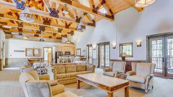 TV, fireplace, offices