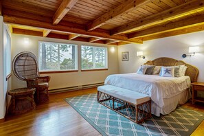 1 bedroom, iron/ironing board, WiFi, bed sheets - Spacious 3-story home near the beach with water views, grill, deck, & firepit (Manzanita)