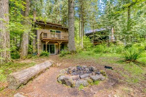 Exterior - Serene Cottage on the River with Firepit, Deck, and Bunk Room (Rhododendron)