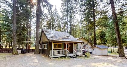 Woodland Cabin w/ Fenced Backyard, Deck, Front Porch & WiFi - Dogs Welcome
