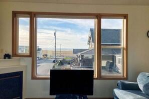 TV, fireplace, DVD player, table football - Ocean view home with WiFi, gas fireplaces, private washer&dryer, and foosball (Seaside)