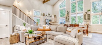 Inviting home with fireplace, sauna, full kitchen, & W&D