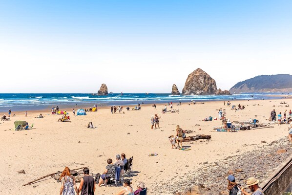 Beach nearby - Spacious home with fenced yard, deck, grill, fast WiFi, & game room (Cannon Beach)