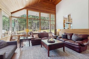 Living area - Dog-friendly home with private hot tub, high-speed WiFi, & central AC (Black Butte Ranch)