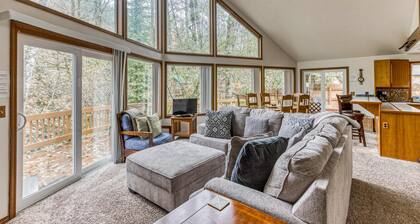 Expansive Wooded Home with a Brook, Firepit, Private Hot Tub and Shared Pool