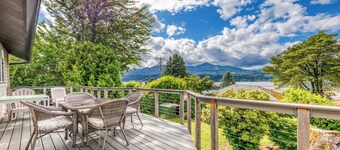 Magnificent Dog-Friendly Home with Lake & Mountain Views from the Large Deck