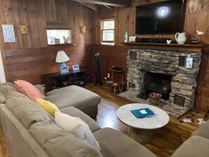 TV, fireplace - Lakefront Cottage w/Dock, Kayaks (Morris)