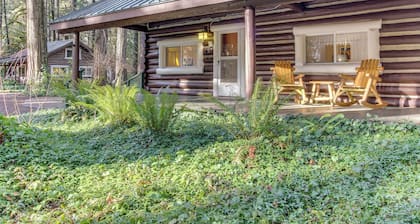 Restored log cabin w/ classic porch - near river, trails, hot springs, & more