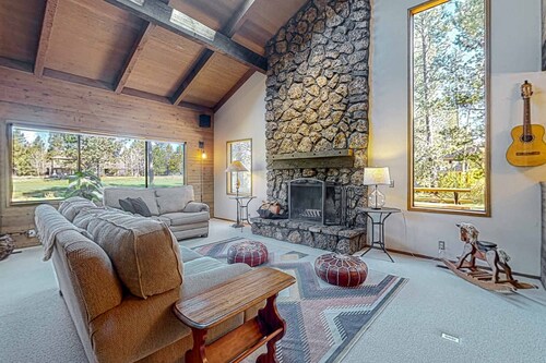 Two-story dog-friendly home with a fireplace, private hot tub, & SHARC passes