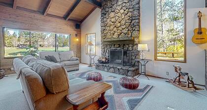 Two-story dog-friendly home with a fireplace, private hot tub, & SHARC passes