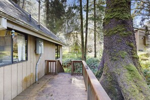 Property grounds - Quiet Home in the Woods with Private Deck - Walk to Beach and Haystack Rock (Cannon Beach)