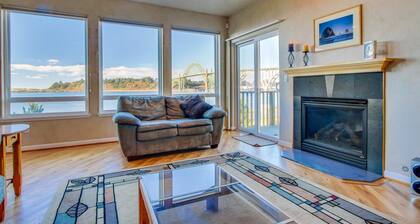 Walk to Oregon Coast Aquarium from this modern, dog-friendly, oceanview home