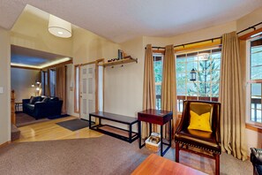 TV, fireplace, video games, offices - Dog-friendly home with hot tub, shared pool, firepit, fireplace, & river access (Rhododendron)