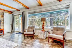 Interior - Quaint, riverfront home with woodstove, patio, deck, board games & washer&dryer (Sunriver)