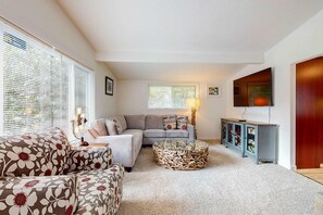 TV, fireplace, offices