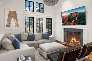 TV, fireplace - Creekside Haven- A Serene Creekside Escape from it All (Telluride)