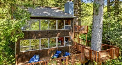 Classic woodland home with gorgeous setting, great deck - 2 dogs OK