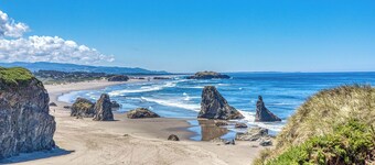 Enjoy sweeping ocean views as you cook & walk to the beach