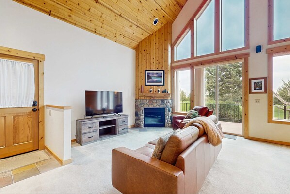 TV, fireplace, offices