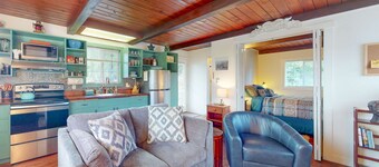 Dog-friendly home with two full kitchens & a gas grill - walk to the ocean