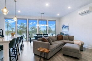 TV, fireplace - Lake Arrowhead Retreat w/ Hot Tub, Fire Pit, Game Room and Lake Access, Near ATL (Waleska)