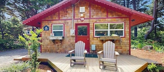 Quaint cottage in the woods 75 yards to the beach - dog-friendly, firepit & WiFi