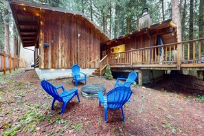 Terrace/patio - Secluded dog-friendly cabin with two fireplaces, washer&dryer, deck & firepit (Rhododendron)