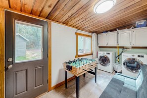 Interior - Dog-friendly A-frame near the river with game room, firepit, wood stove, & grill (Sandy)
