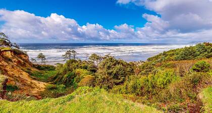 Ocean-view home - private hot tub, outdoor shower, dog-friendly - walk to beach