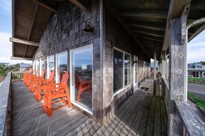 Terrace/patio - Dreamy Coastal Gem Near the Beach with Ocean View, Game Room, & a Private Hot Tub (Newport)