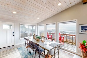 Dining - Dreamy Coastal Gem Near the Beach with Ocean View, Game Room, & a Private Hot Tub (Newport)