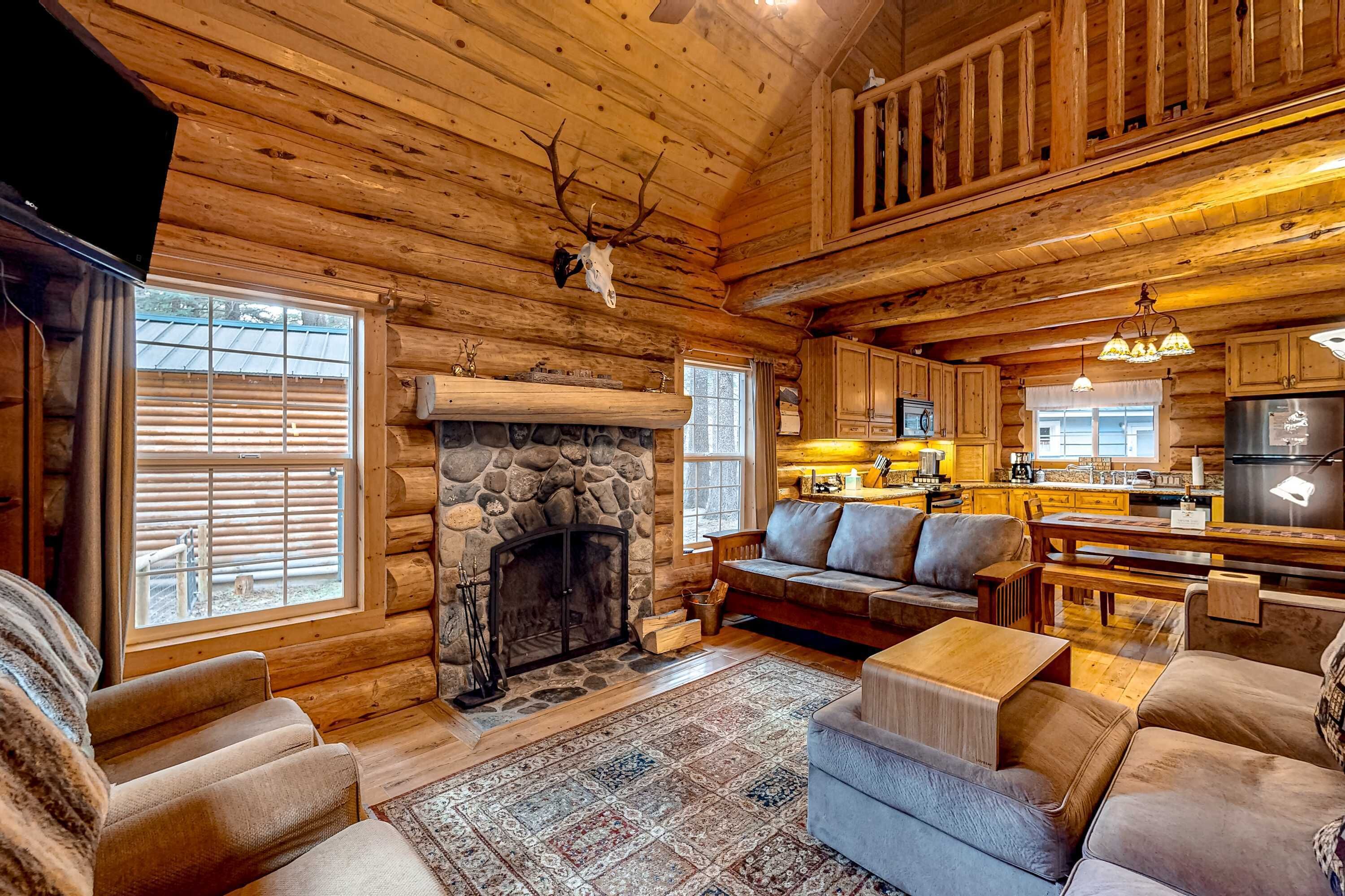 TV, fireplace, video games, DVD player
