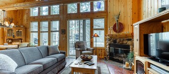 Charming resort home with fireplace, deck, gas grill, and gas stone fireplace