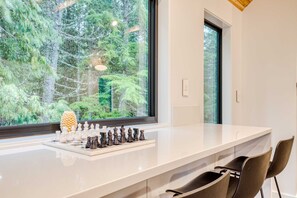 Interior - Sleek, Modern Home in Town with Forest Views, Fire Table, WiFi - Walk to Skiing (Government Camp)