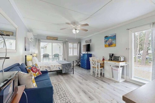 Charming & sun-filled studio with great patio & W/D - close to beach