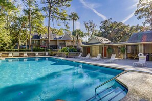 Pool - Modern Coastal Retreat | Walk to Beach | Pool & Tennis | Pet-Friendly (Hilton Head)