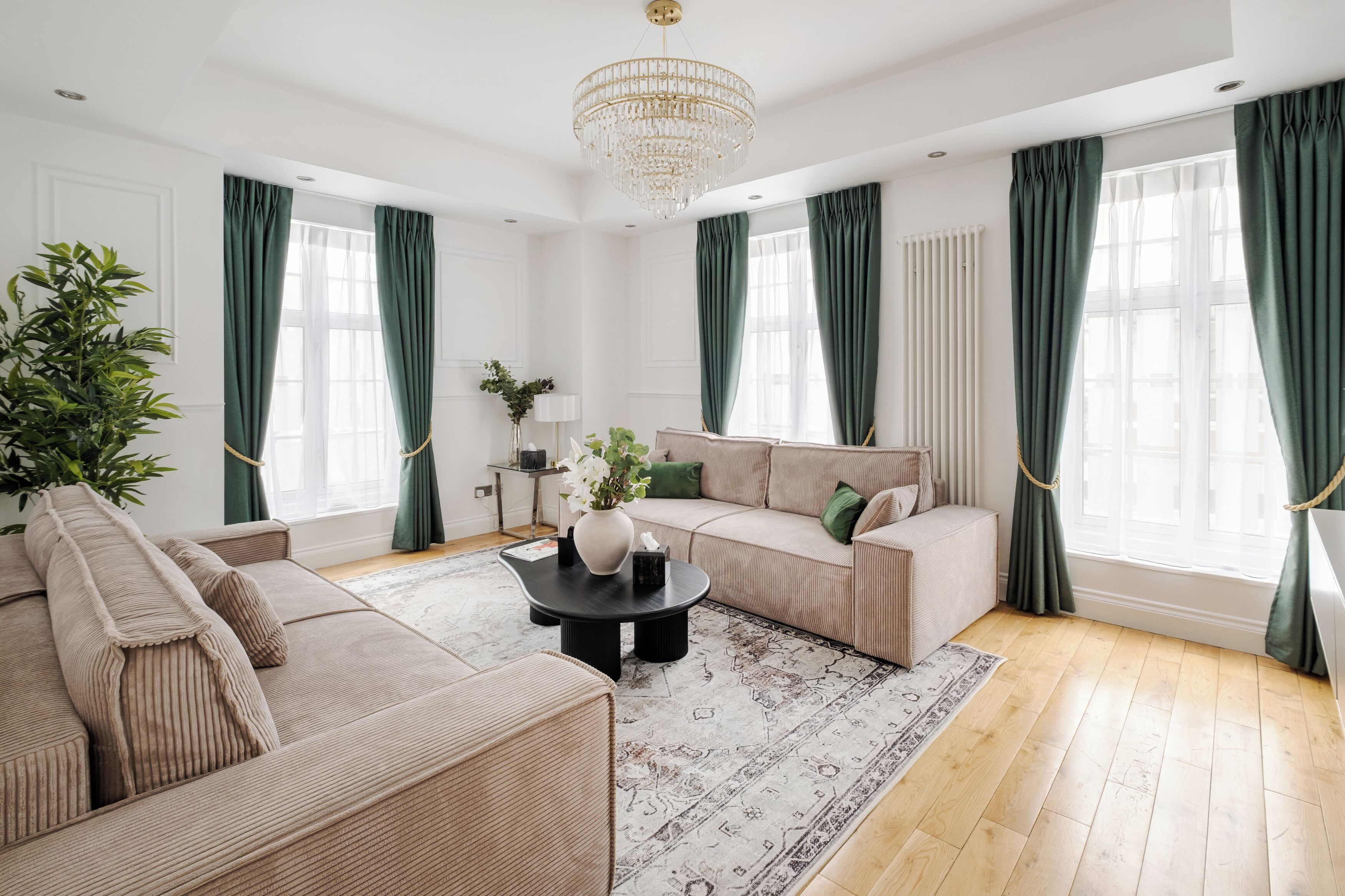 尊贵公寓, 2 间卧室, 空调 | 客厅