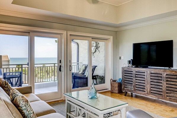 TV - Shorewood, Unit 530 | Penthouse condo in Hilton Head with ocean views (Hilton Head)